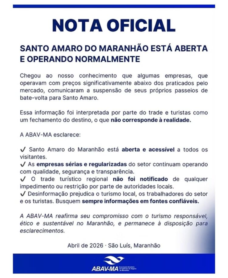 ABAV-MA entra no debate e reforça: Santo Amaro segue aberto e operando normalmente